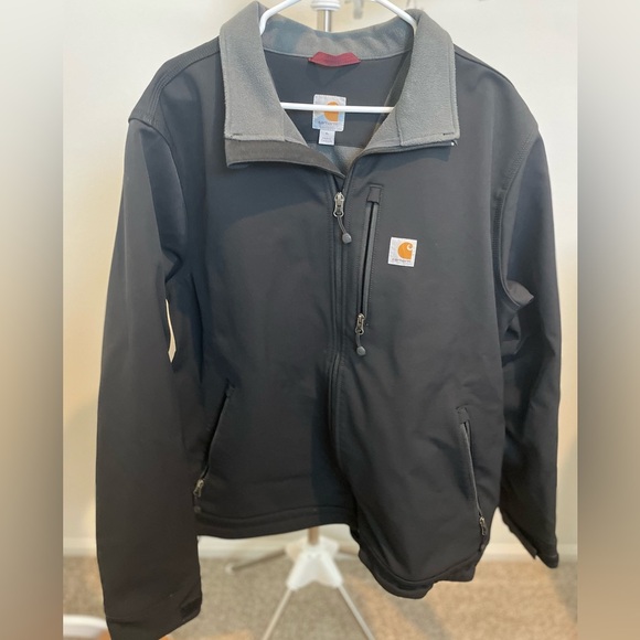 Carhartt Black Softshell Jacket with Gray Accents - Picture 1 of 4
